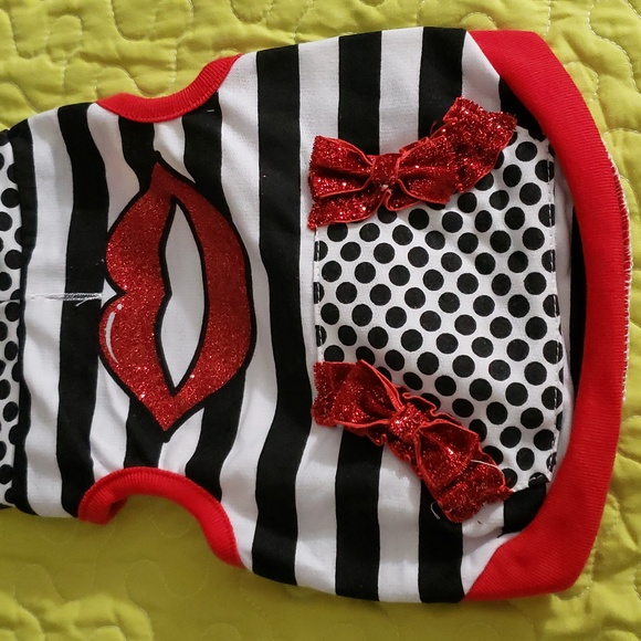 Harajuku Lovers Dog Clothes Graphic Hoodie Size Small Color Black White Red NWT - Picture 3 of 7